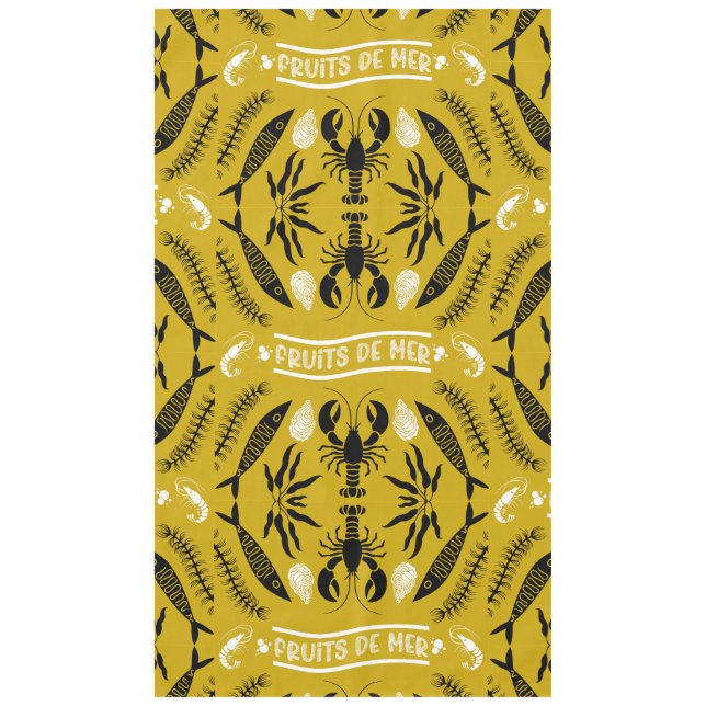 Prints von Meeresfrüchten Art Deco Tischdecke (Vorderseite)