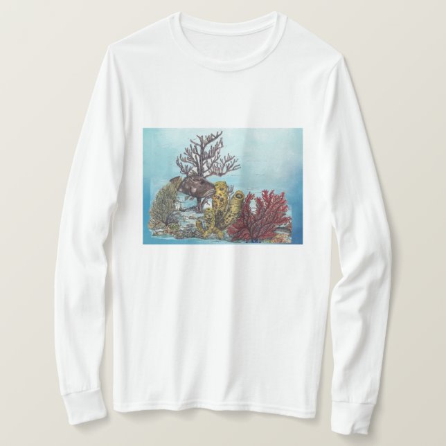 Printwerbung für das unterseeische Korallenriff T-Shirt (Design vorne)
