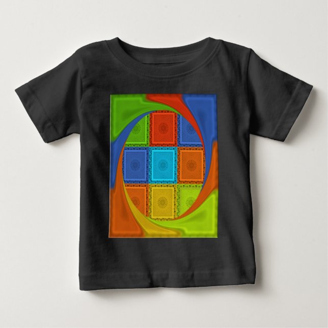 Printwerbung für karierte Strudel Baby T-shirt (Vorderseite)
