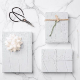 Printwerbung für weißes Krokodil Geschenkpapier Set