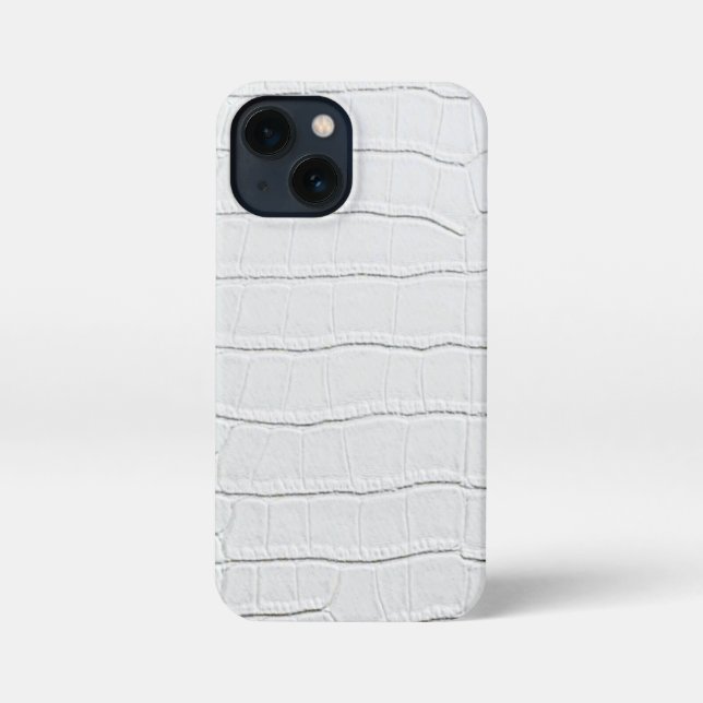 Printwerbung für weißes Krokodil iPhone 13 Mini Hülle (Rückseite)