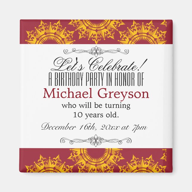 Printwerbung in Rot und Gelb Magnet (Vorne)