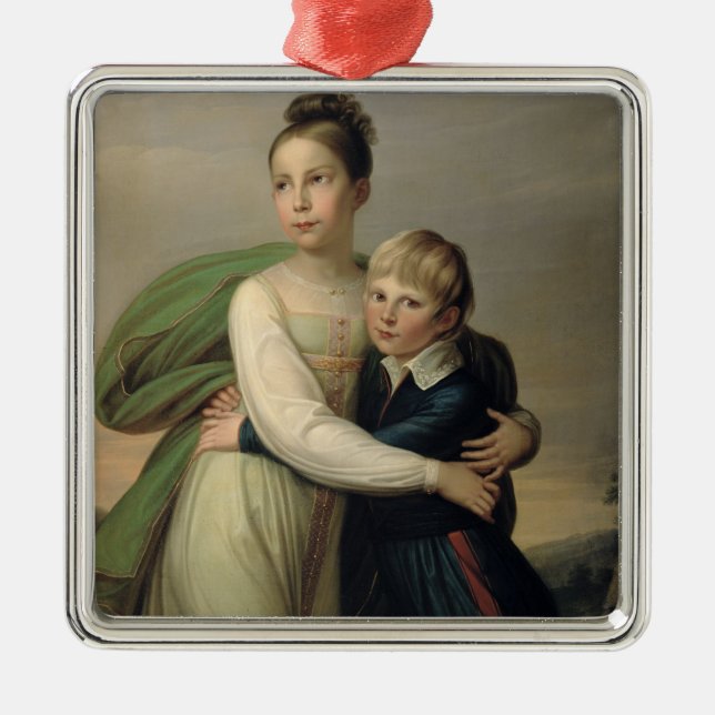 Prinz Albrecht und Prinzessin Louise, c.1817 Silbernes Ornament (Vorne)