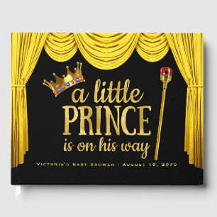 Prinz Baby Shower Gastbuch Schwarz Gold Prinz Gästebuch