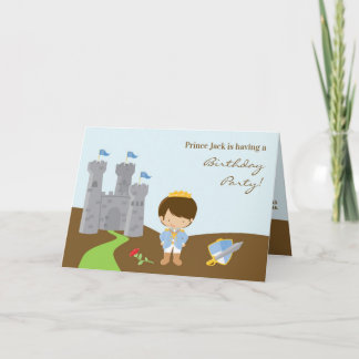 Prinz Birthday Party Folded Card Einladung