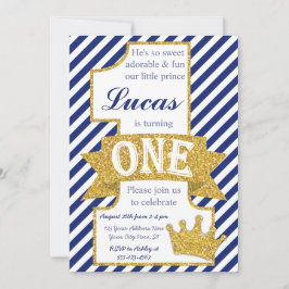 Prinz First Birthday Invitation mit Umschlägen Einladung