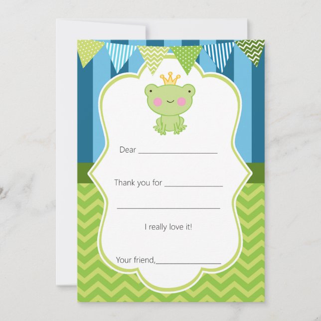 Prinz Frog Thank You Card füllen aus Dankeskarte (Vorderseite)