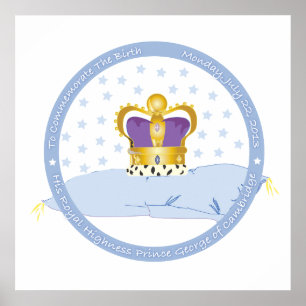 Prinz George von Cambridge Pillow und Crown Poster