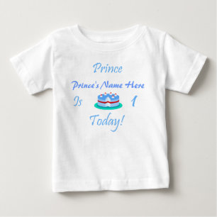 Prinz (Ihr Name) ist 1 heute Baby T-shirt