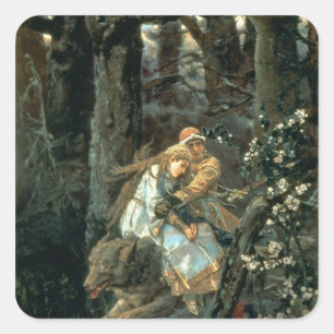 Prinz Iwan auf dem grauen Wolf, 1889 Quadratischer Aufkleber