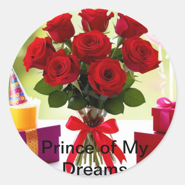 Prinz meiner Träume Runder Aufkleber (Vorderseite)