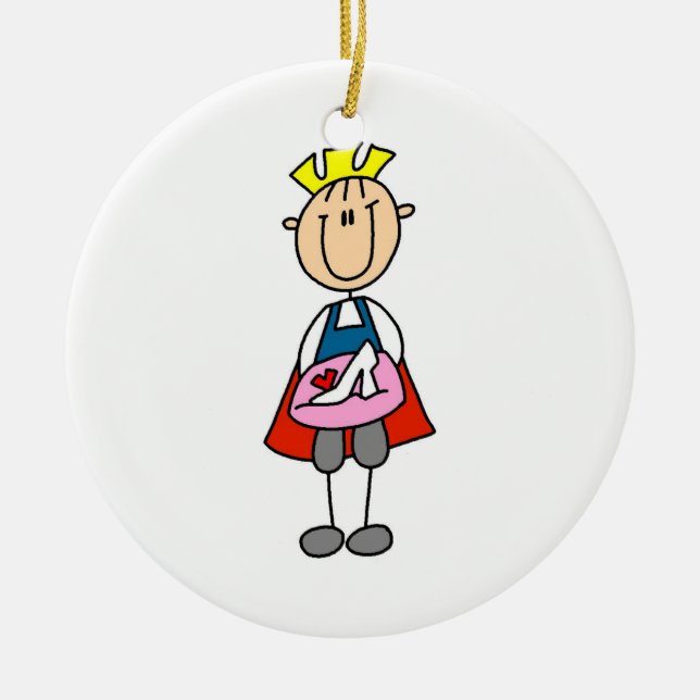 Prinz mit Glasschliff Keramik Ornament (Vorne)