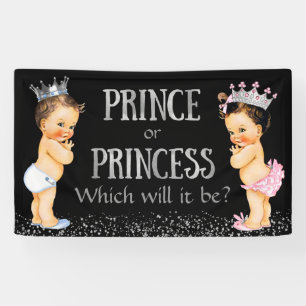 Prinz Prinzessin Geschlecht Enthüllung Baby Shower Banner