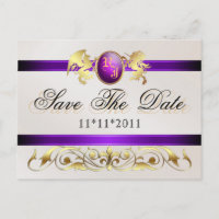 Prinz & Prinzessin Lila Save-The-Date-Postkarte
