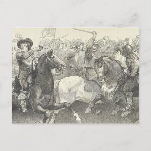 Prinz Rupert bei der Schlacht von Edgehill Postkarte