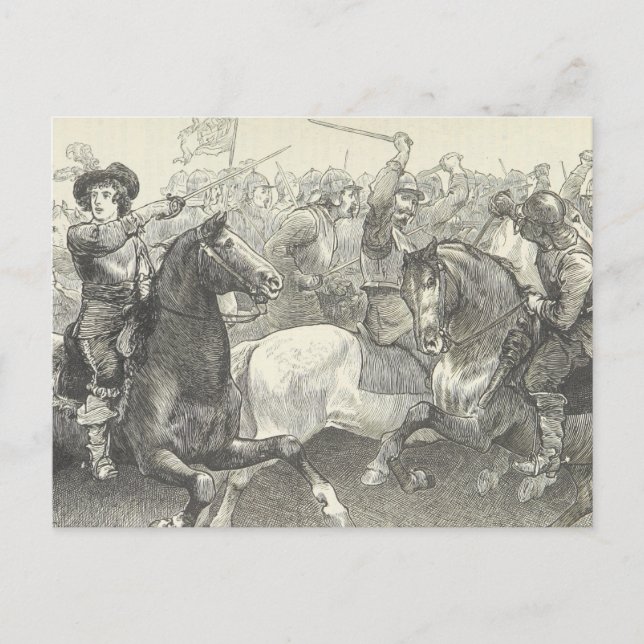 Prinz Rupert bei der Schlacht von Edgehill Postkarte (Vorderseite)