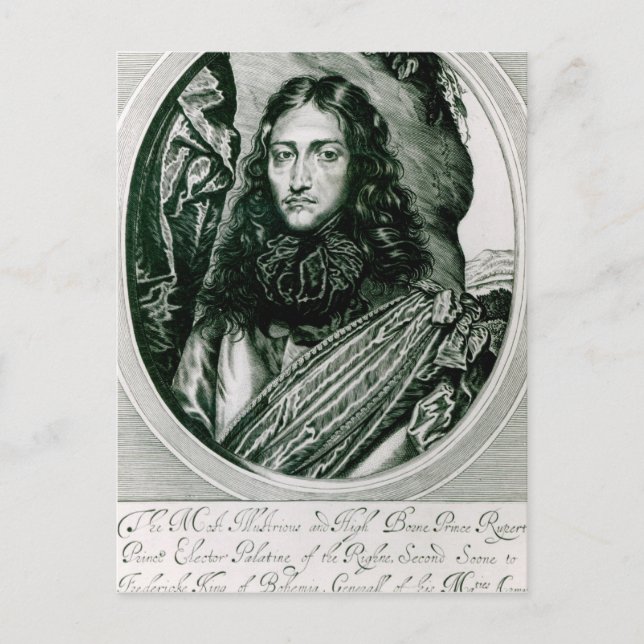Prinz Rupert des Rheins, eingraviert von William Postkarte (Vorderseite)