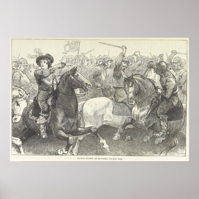 Prinz Rupert in der Schlacht von Edgehill Poster (Vorne)