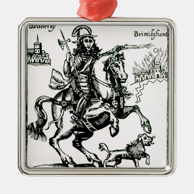 Prinz Rupert zu Pferd Silbernes Ornament (Vorne)