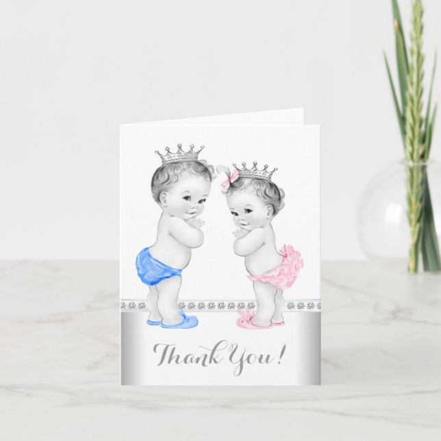 Prinz und Prinzessin Vielen Dank Dankeskarte (Vorderseite)