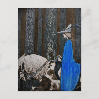 Prinz und Tomte (Gnome) im Wald Postkarte