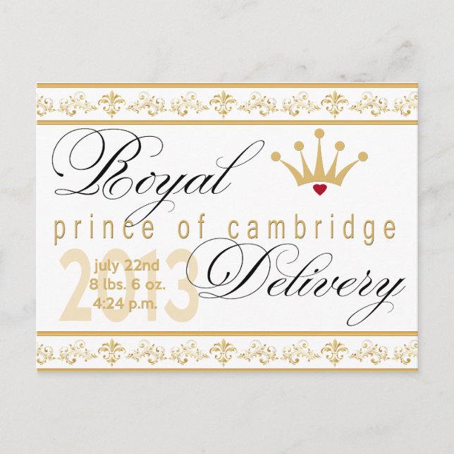 Prinz von Cambridge Souvenir Post Card Postkarte (Vorderseite)