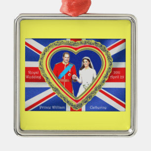 Prinz William und königliche Hochzeit Catherine Silbernes Ornament