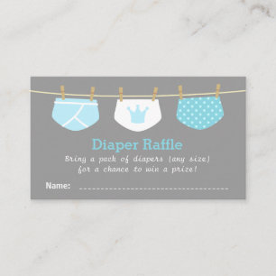 Prinzen-Jungen-Baby-Party, Süße Windel-Raffle-Tick Begleitkarte