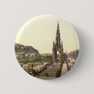 Prinzen Street, das Schloss und Scott-Monument Button