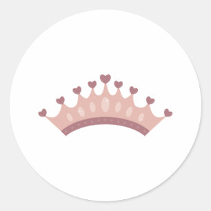 Prinzessenkrone Runder Aufkleber