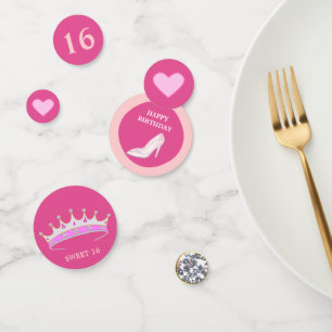Prinzessin 16. Geburtstag auf Rose Gold Konfetti