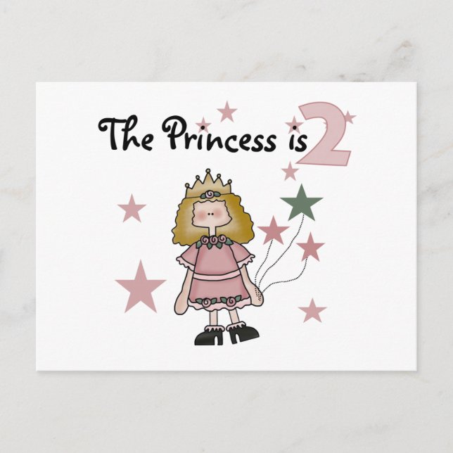 Prinzessin 2. Geburtstagsgeschenke Postkarte (Vorderseite)