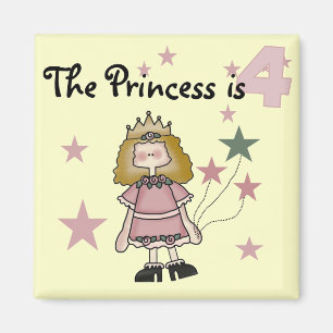 Prinzessin 4. Geburtstagsgeschenke Magnet