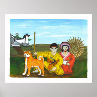 Prinzessin akita und Samurai Poster