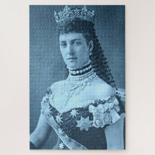 Prinzessin Alexandra von Dänemark in blau