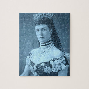 Prinzessin Alexandra von Dänemark in blau