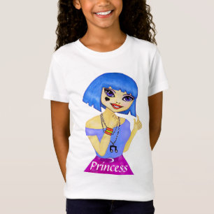 Prinzessin Animee mit blauer Haarillustration T-Shirt
