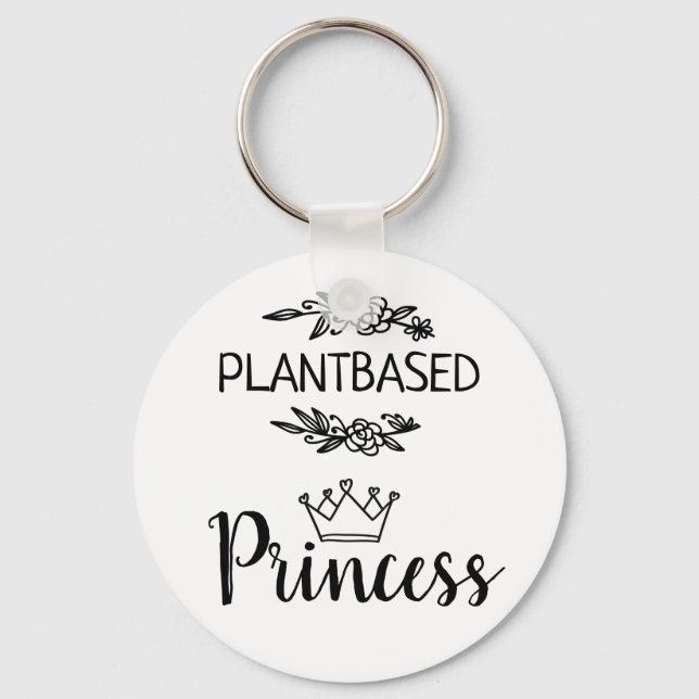 Prinzessin auf Pflanze vegan mit kronenblumengesch Schlüsselanhänger (Vorderseite)