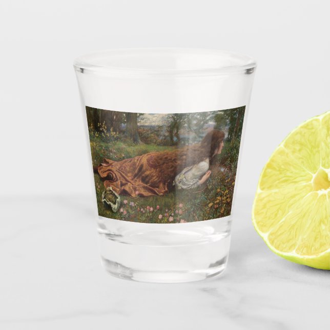 Prinzessin aus der Schule (von E.R. Hughes) Schnapsglas (Vorderseite)