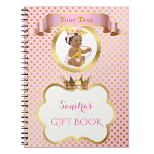 Prinzessin Baby Mädchen Große Schleife Rosa Gold G Notizblock