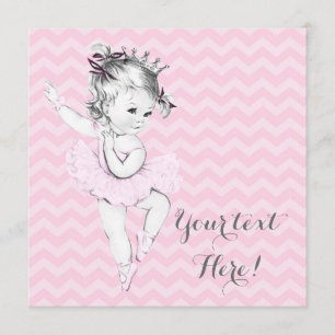Prinzessin-Baby-Party mit rosa Ballerina Einladung