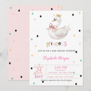 Prinzessin Baby Schwan, Baby-Party der Sterne Einladung