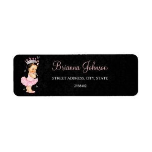 Prinzessin Baby Shower Adressetikett