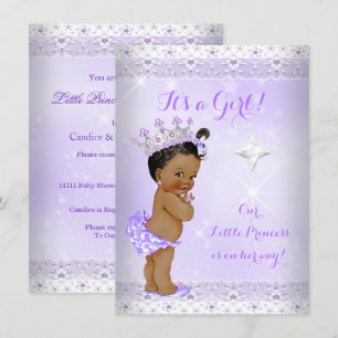 Prinzessin Baby Shower Flieder Spitze Diadem Ethni Einladung