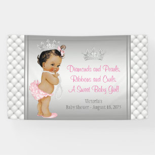 Prinzessin Baby Shower mit rosa Diamantperle im et Banner
