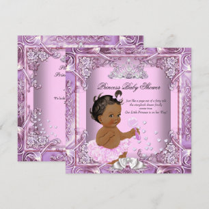 Prinzessin Baby Shower Pink Lila Tutu Ethnisch Einladung