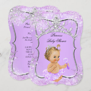 Prinzessin Baby Shower Wunderland Flieder Blond Einladung
