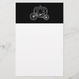 Prinzessin Beförderung, weiß auf Schwarz. Briefpapier