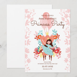 Prinzessin Birthday Einladung, Editierbare Prinzes Einladung