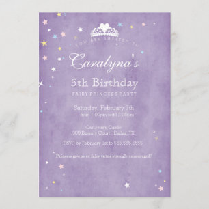 Prinzessin Birthday Einladung Lila Mehlstaub